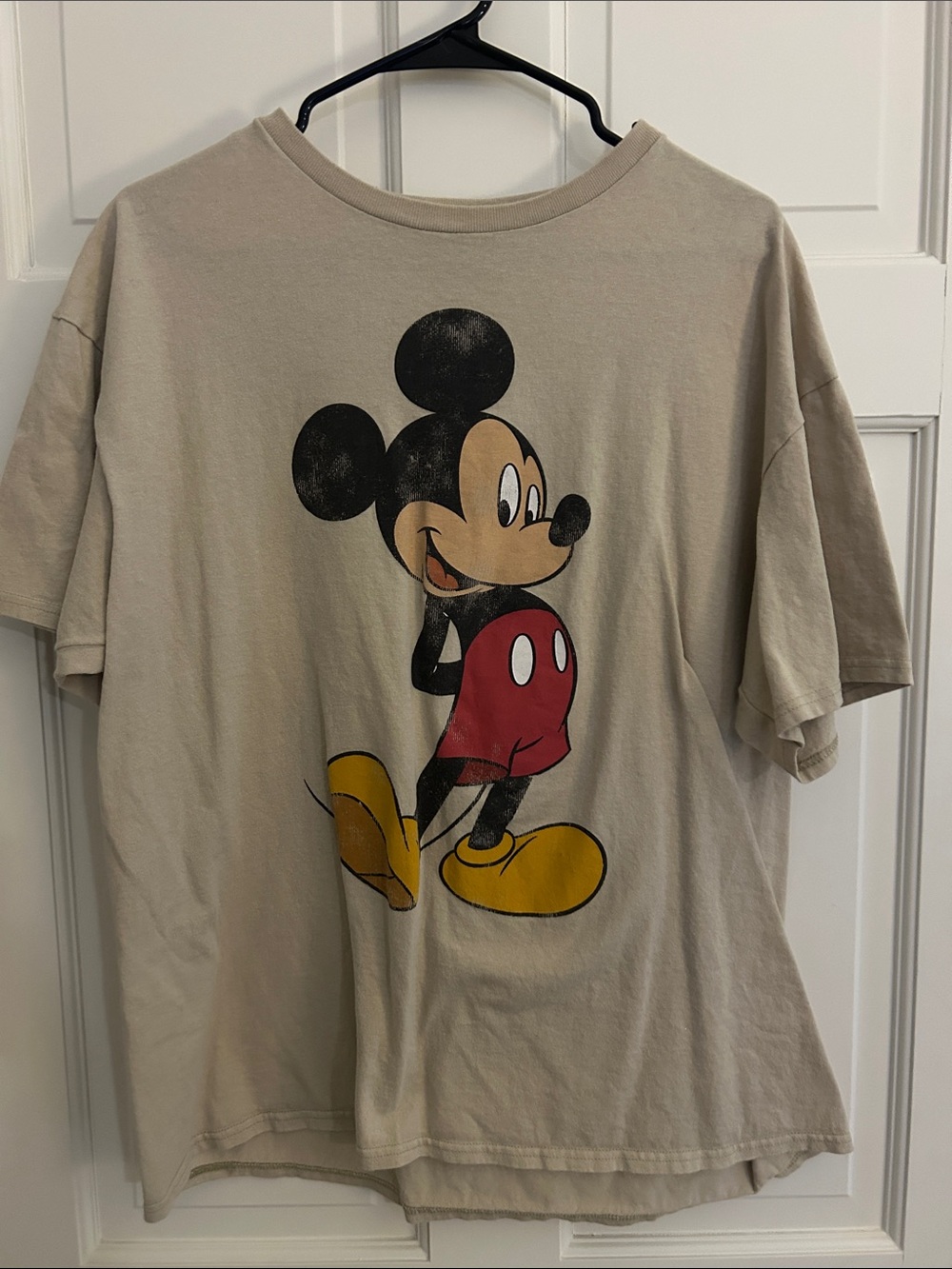 Disney Men’s Short Sleeve Mickey Mouse Tee - Beige, Black, Red, Yellow